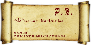 Pásztor Norberta névjegykártya